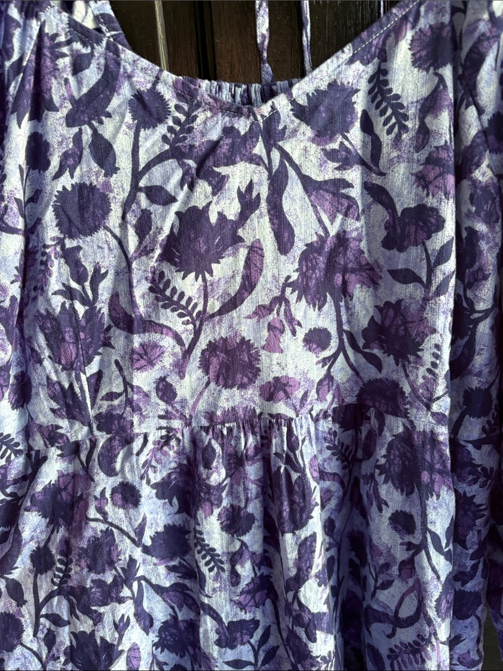 Universal Thread Blue Floral Maxi Dress with Puff 3/4 length Sleeves - Picture 13 of 14